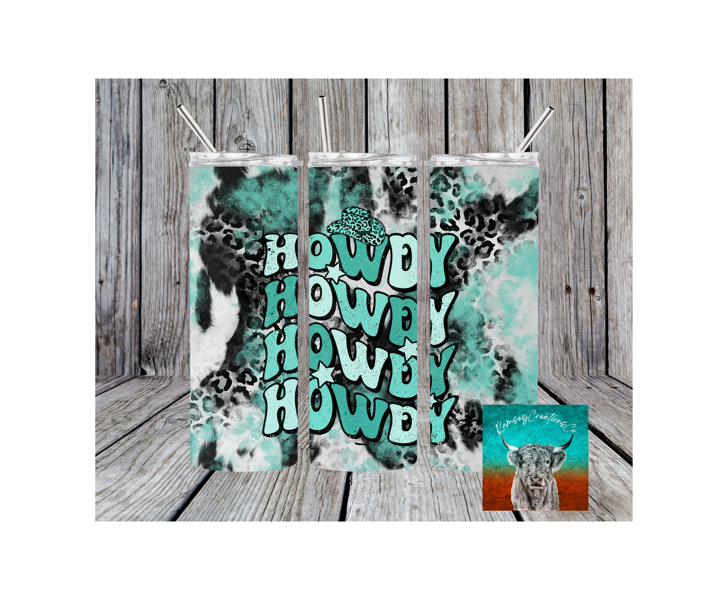 Teal Howdy Tumbler