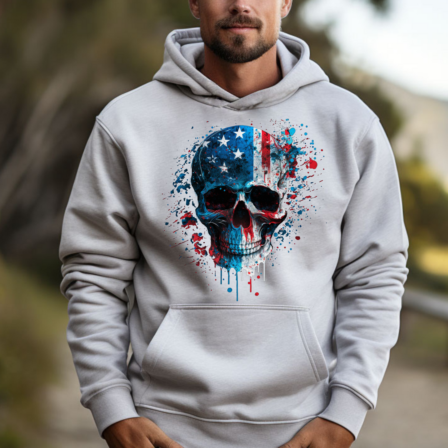 American Colorful Skull Hoodie