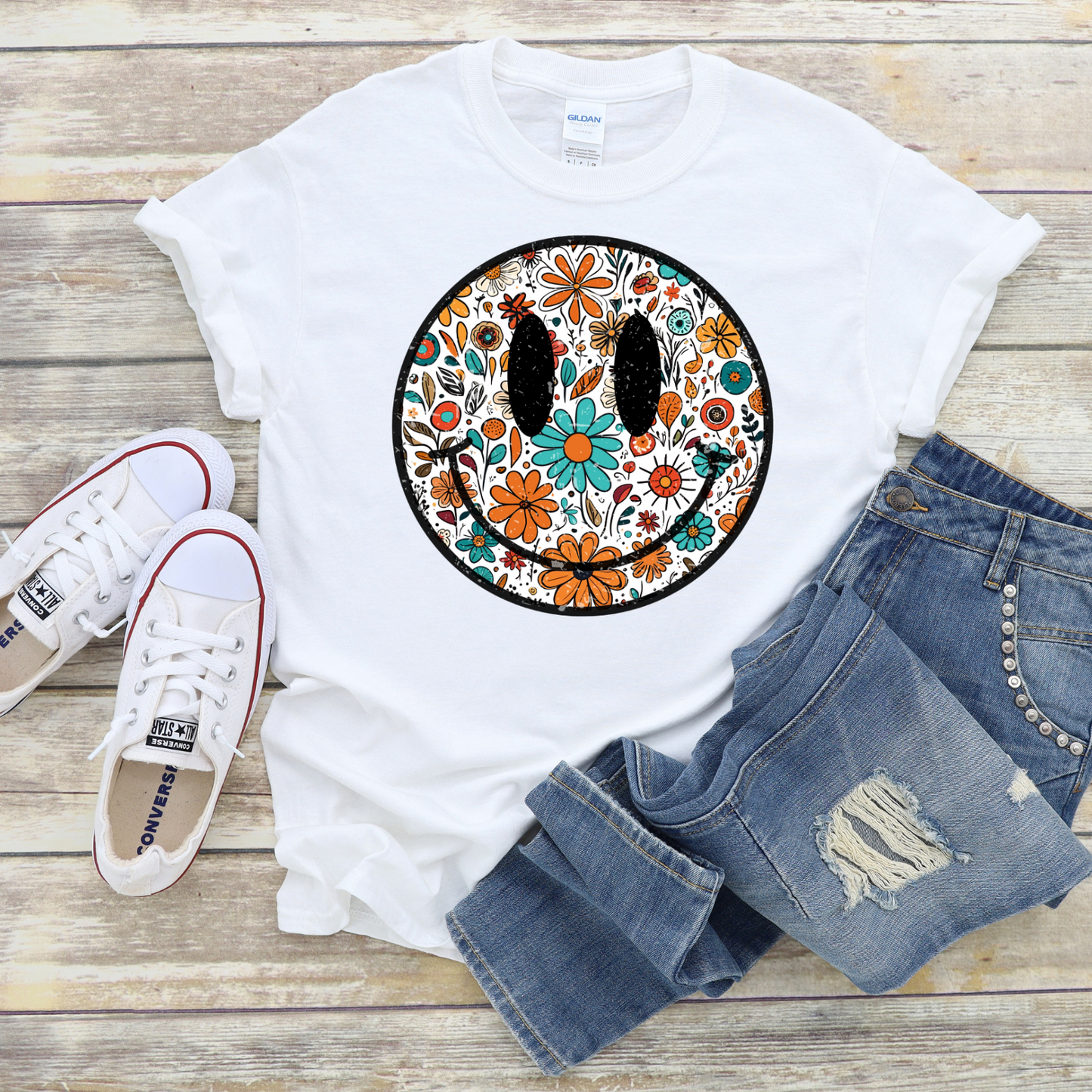 Floral Smiley Tee
