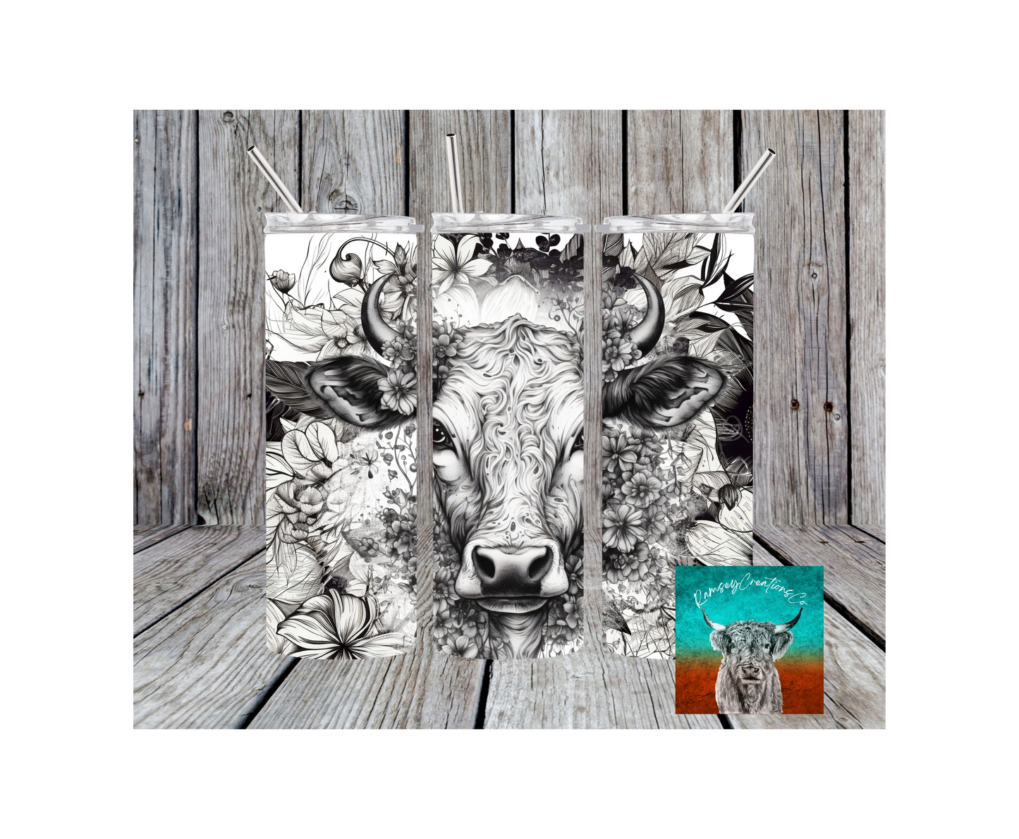 Black & White Cow Tumbler