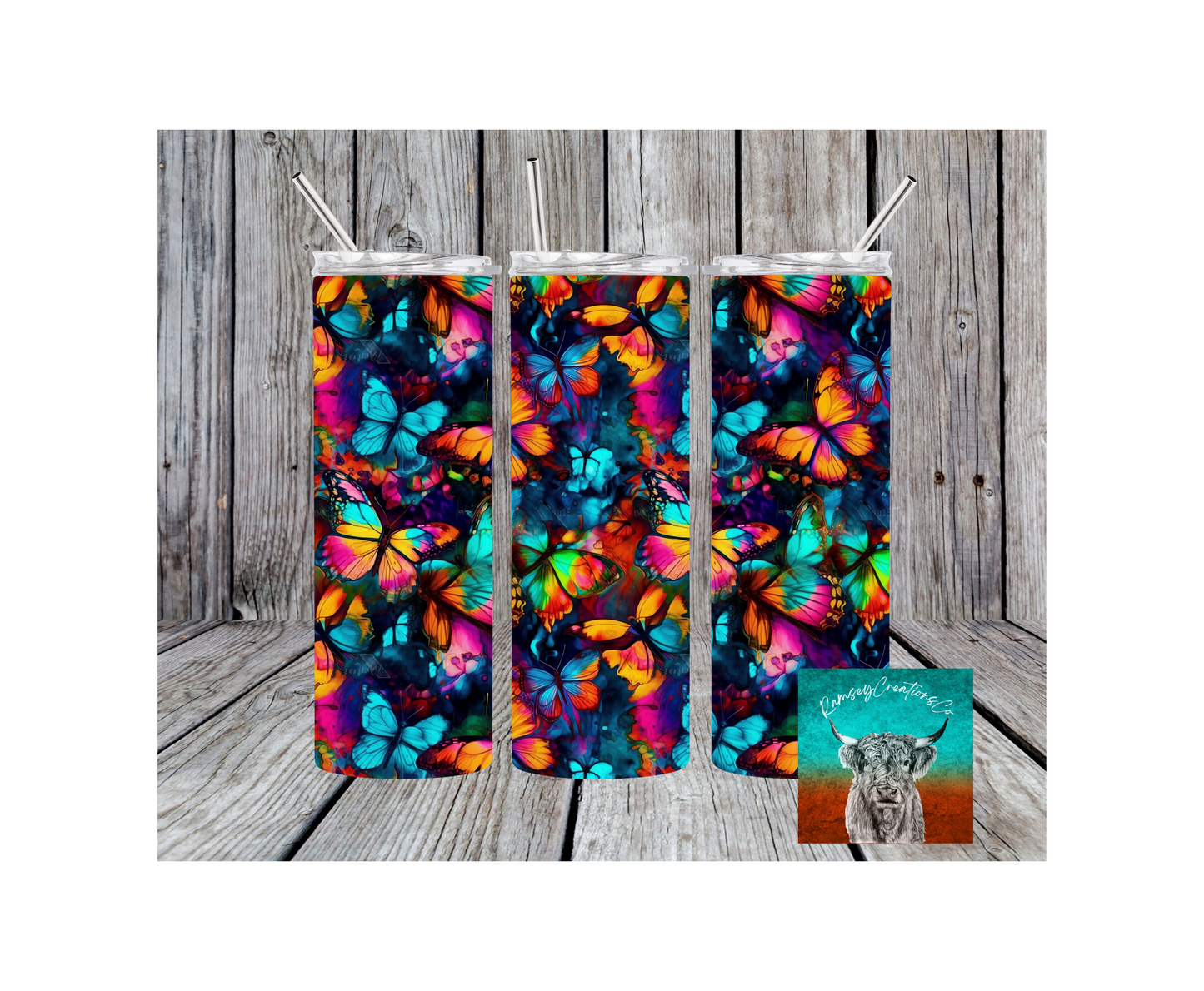 Colorful Butterflies Tumbler