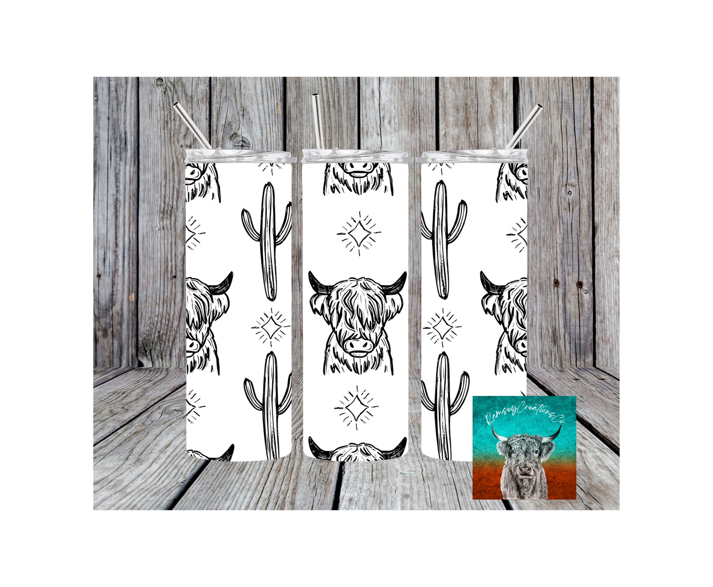 Bw Highland Cow Tumbler