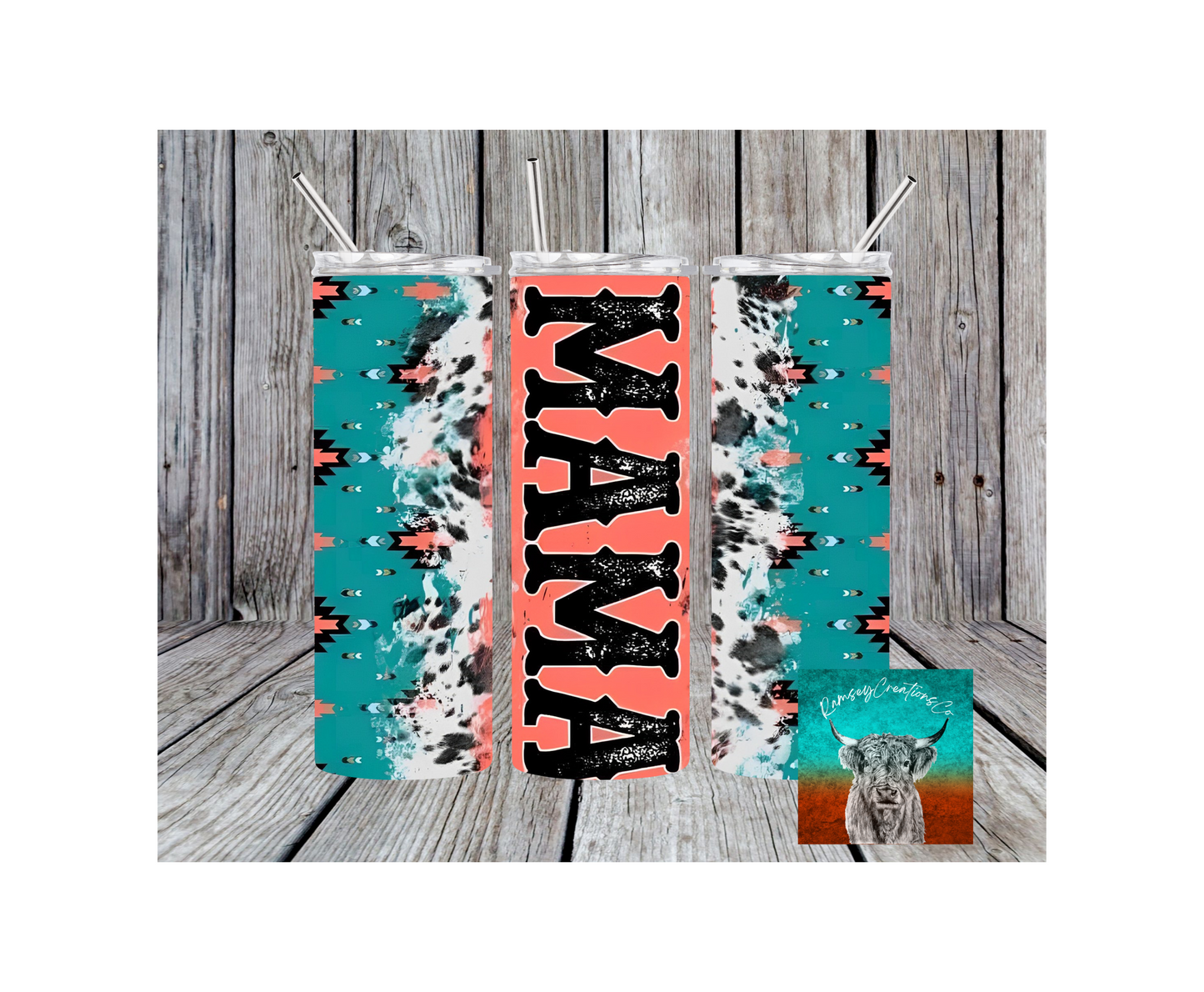 Coral Western Mama Tumbler