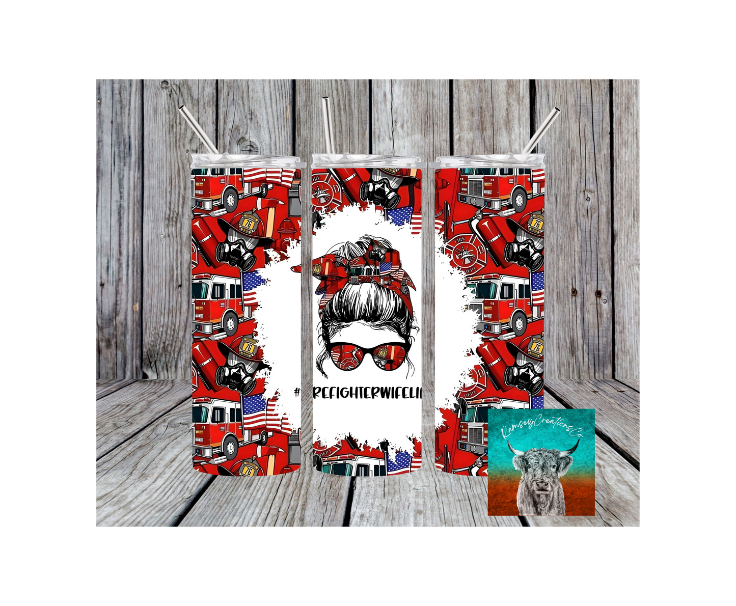 Firefighter Wife Life Tumbler