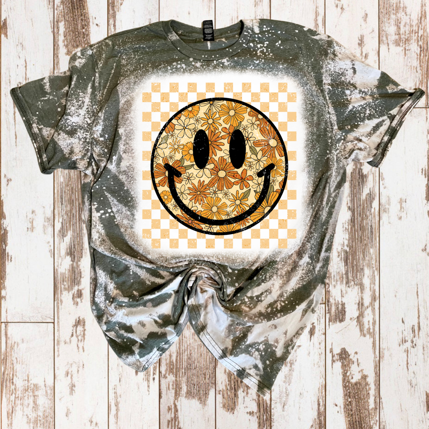 Checkered Floral Smiley