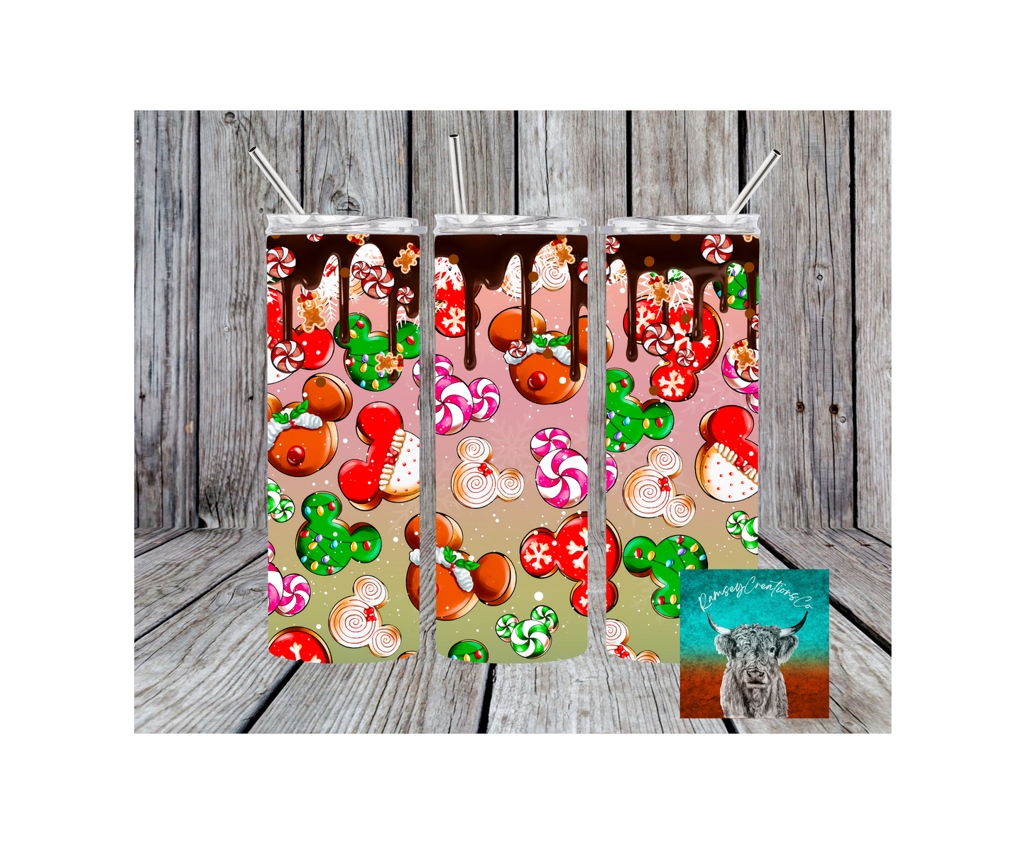 Holiday Chocolate Drip Tumbler