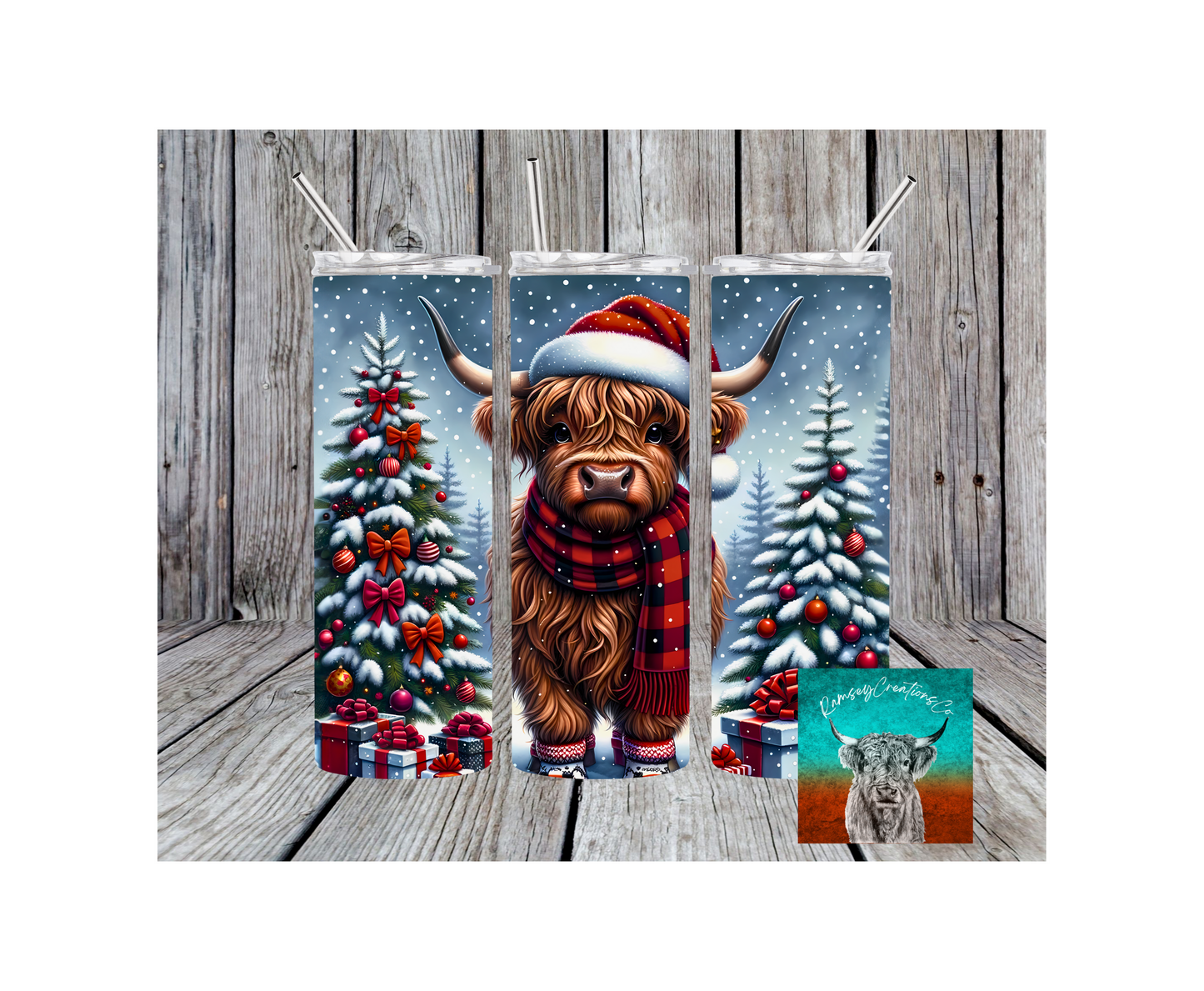 Christmas Cow Tumbler
