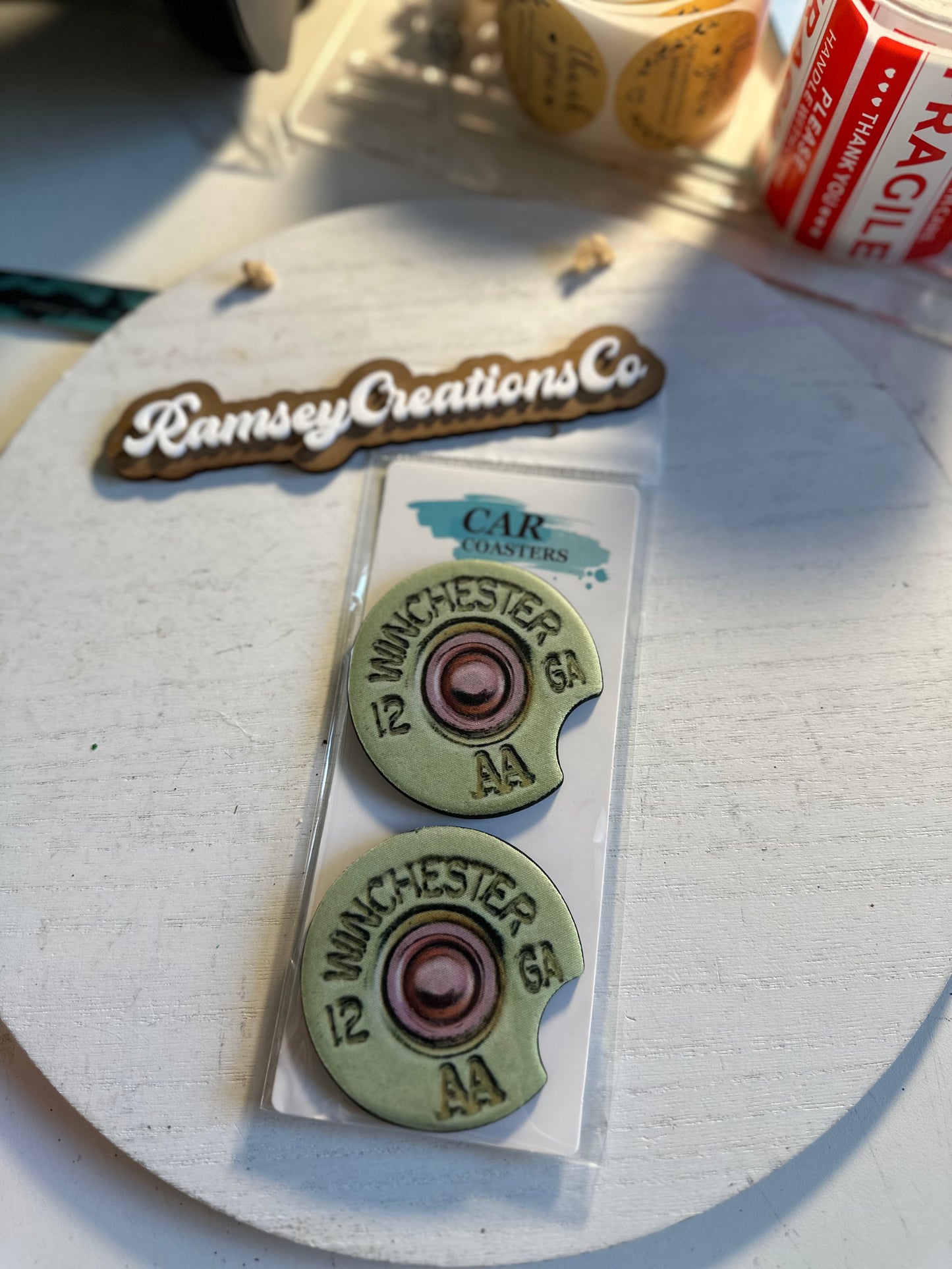 12 Gauge Shell Car Coasters