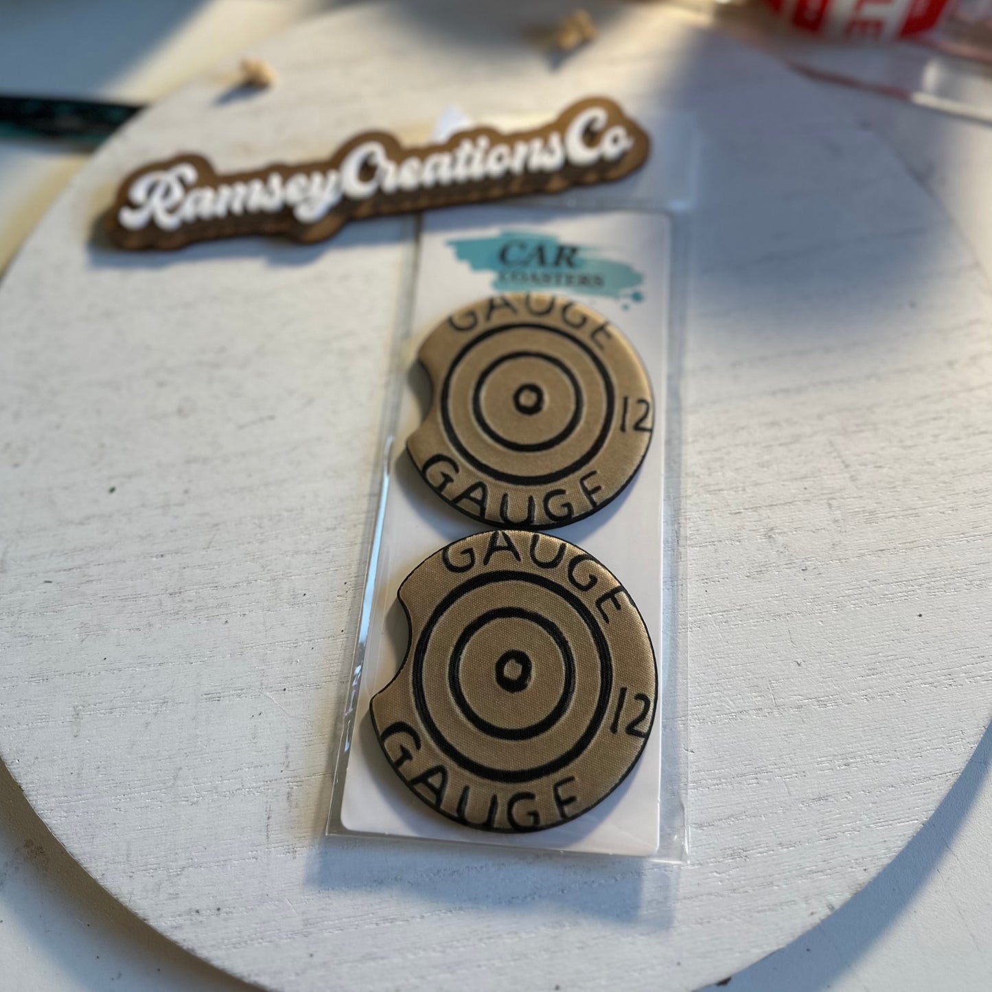 Darker 12 Gauge Car Coasters