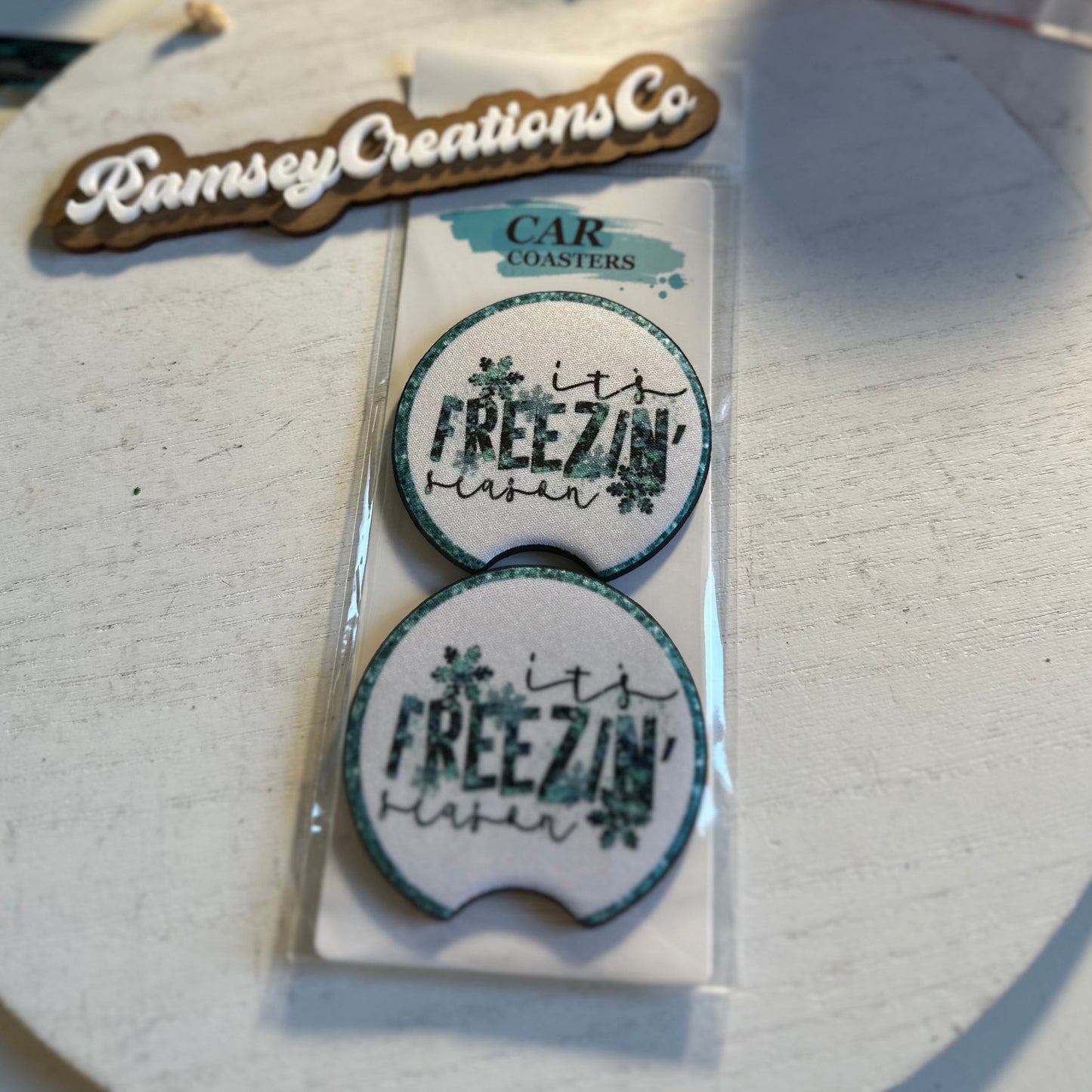 Its Freezin Season Car Coasters