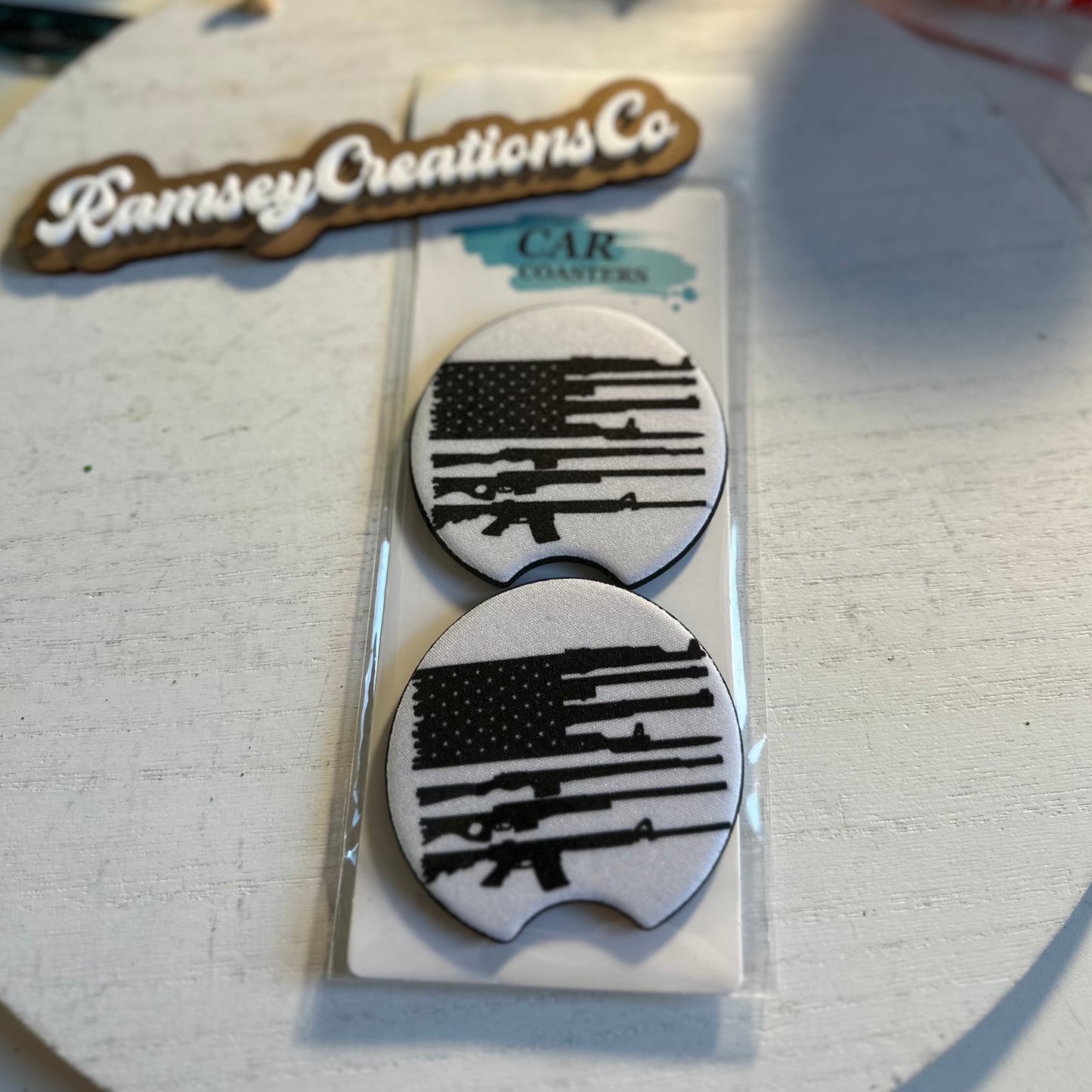 Gun Flag Car Coasters