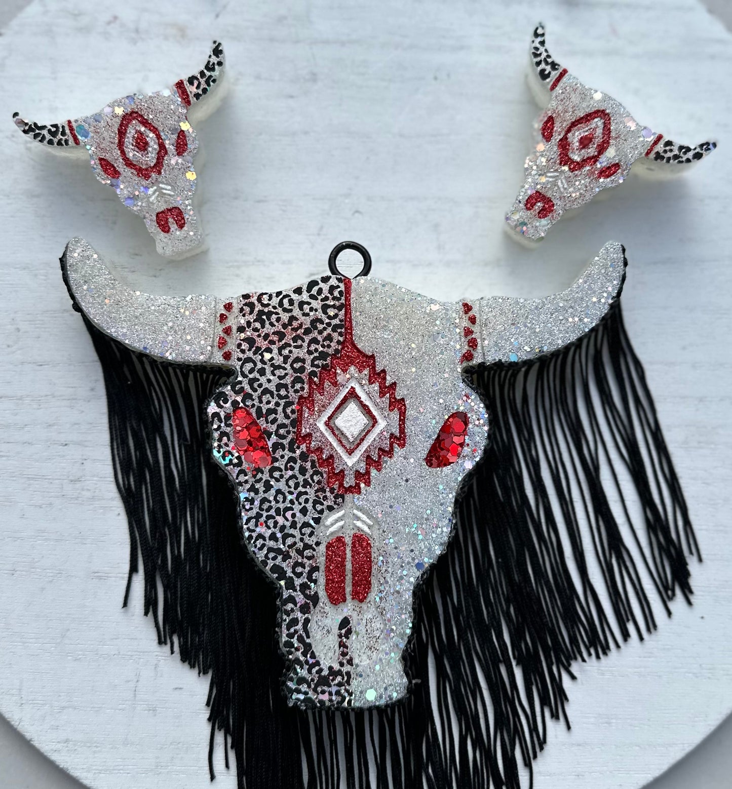 Red Goddess Large Bull Skull Freshie