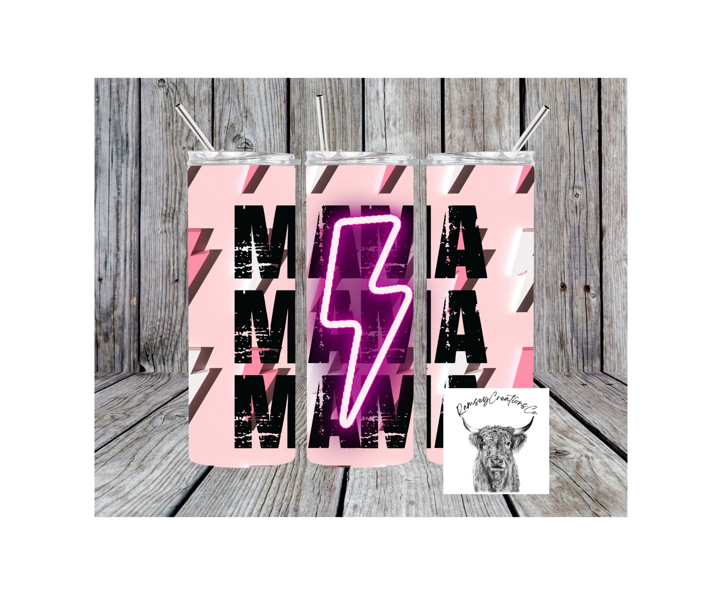 Neon Pink Mama Tumbler
