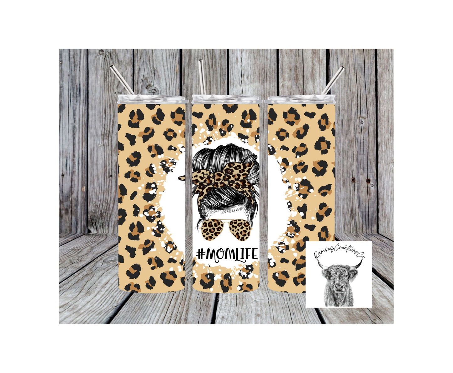 Mom Life Cheetah Tumbler
