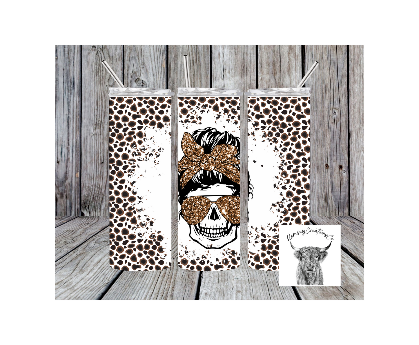 Cheetah Skull Tumbler