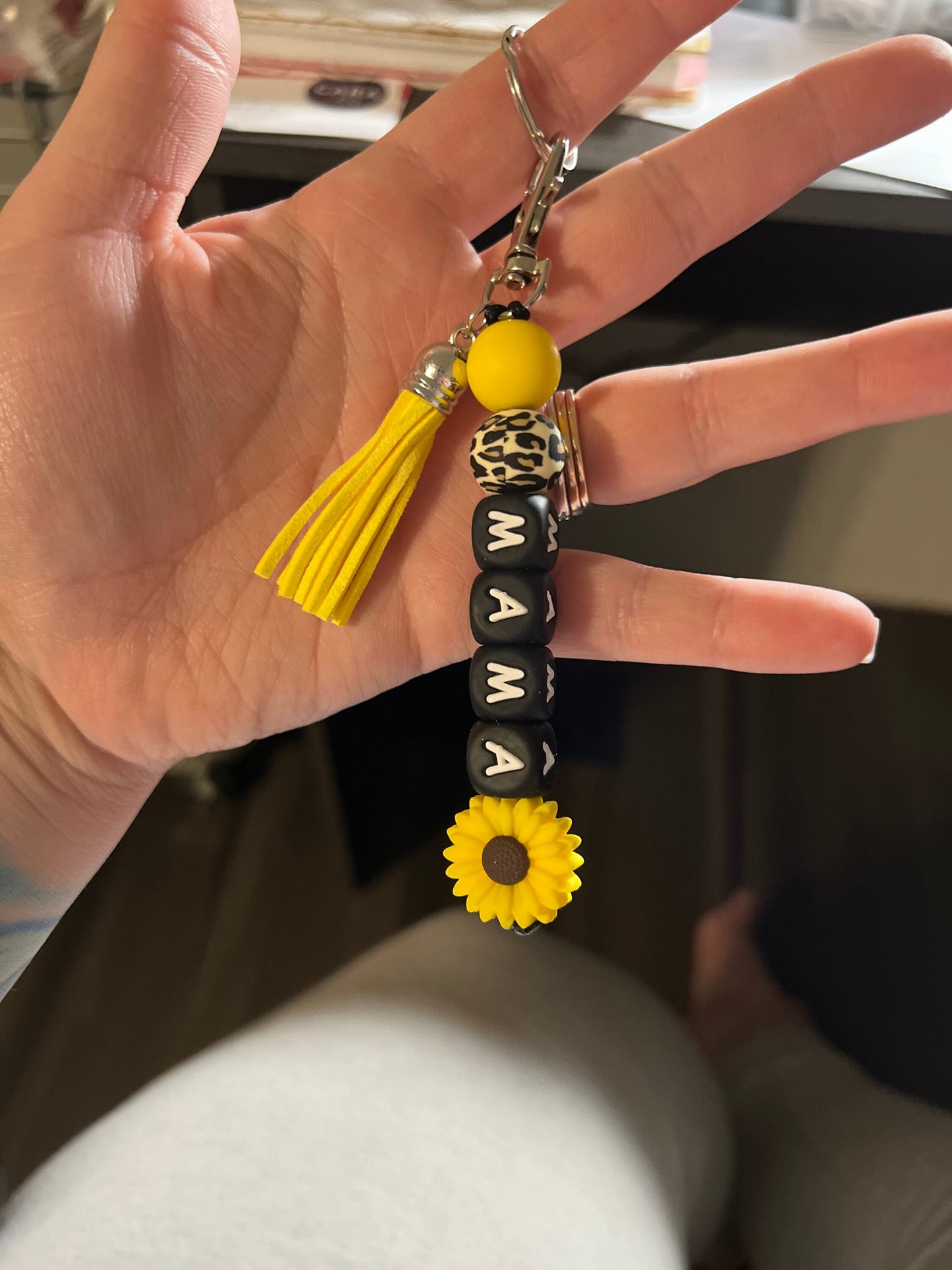 Sunflower Mama Keychain