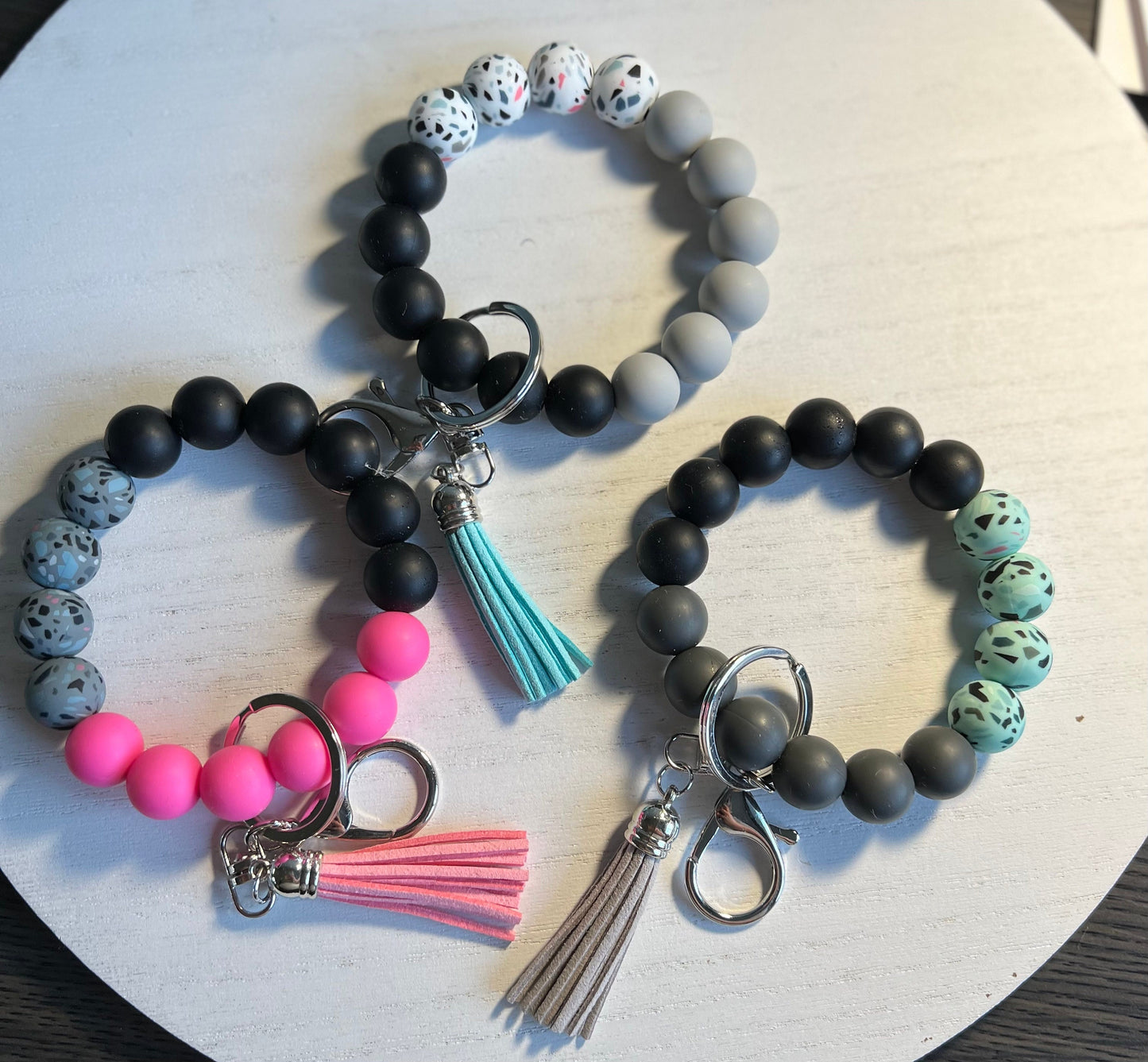Terrazo Silicone Bead Wristlet