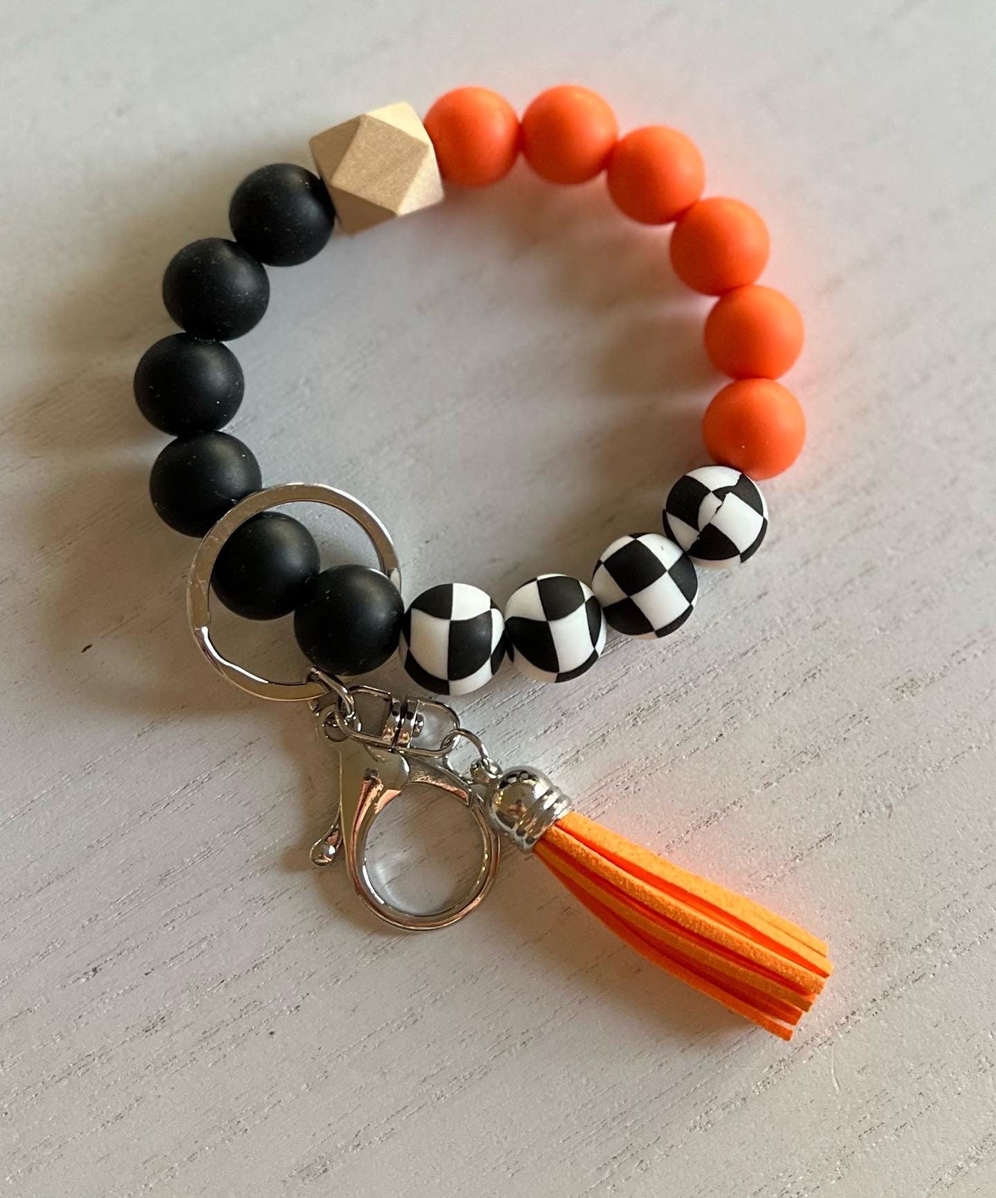 Orange and race flag Wristlet