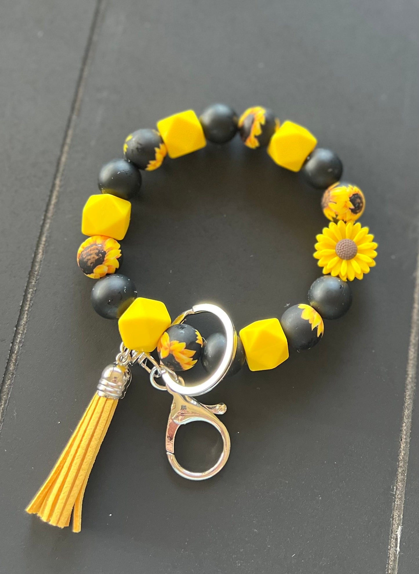 Yellow sunflower Wristlet