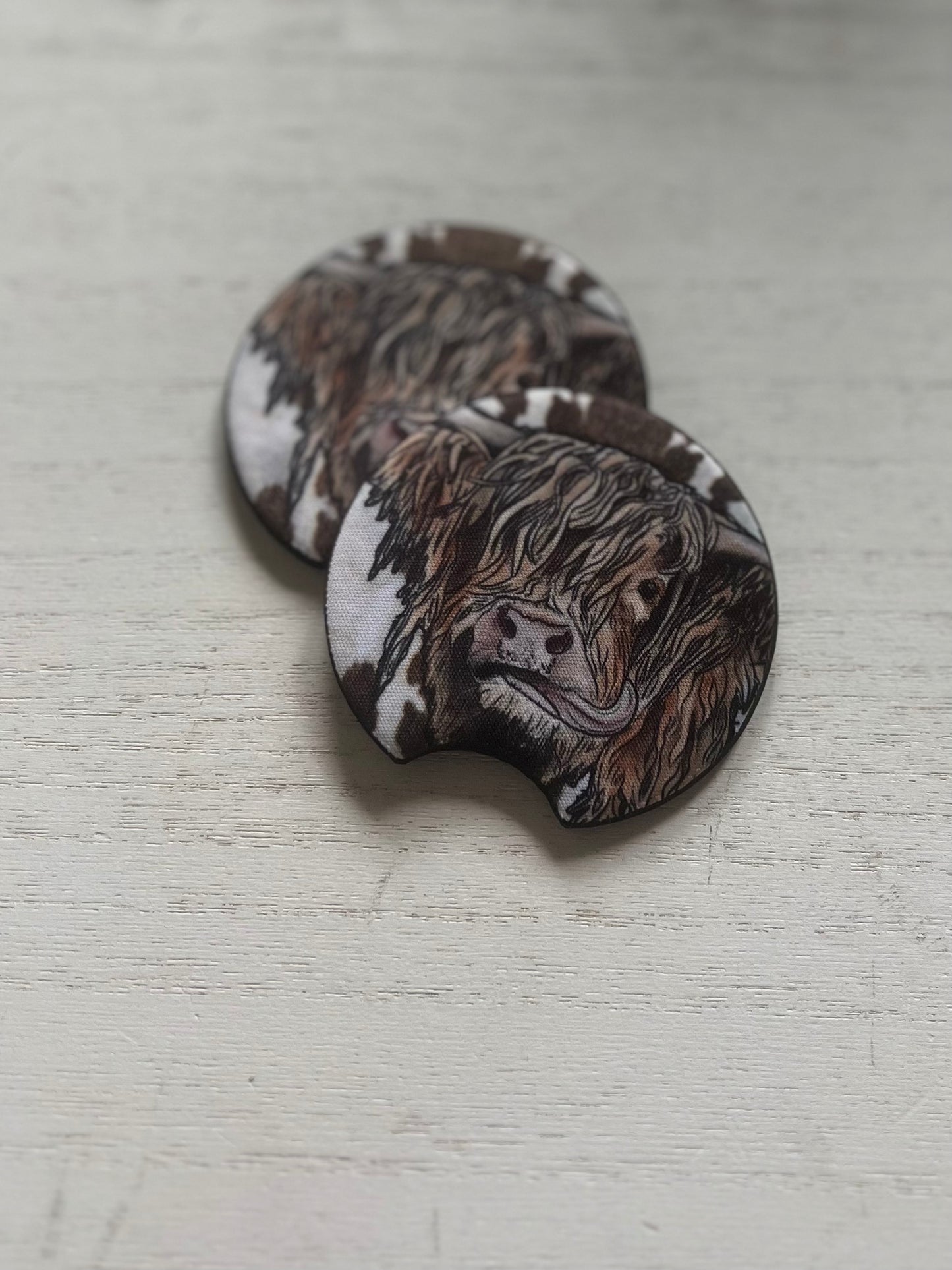 Highland Cow Car Coasters