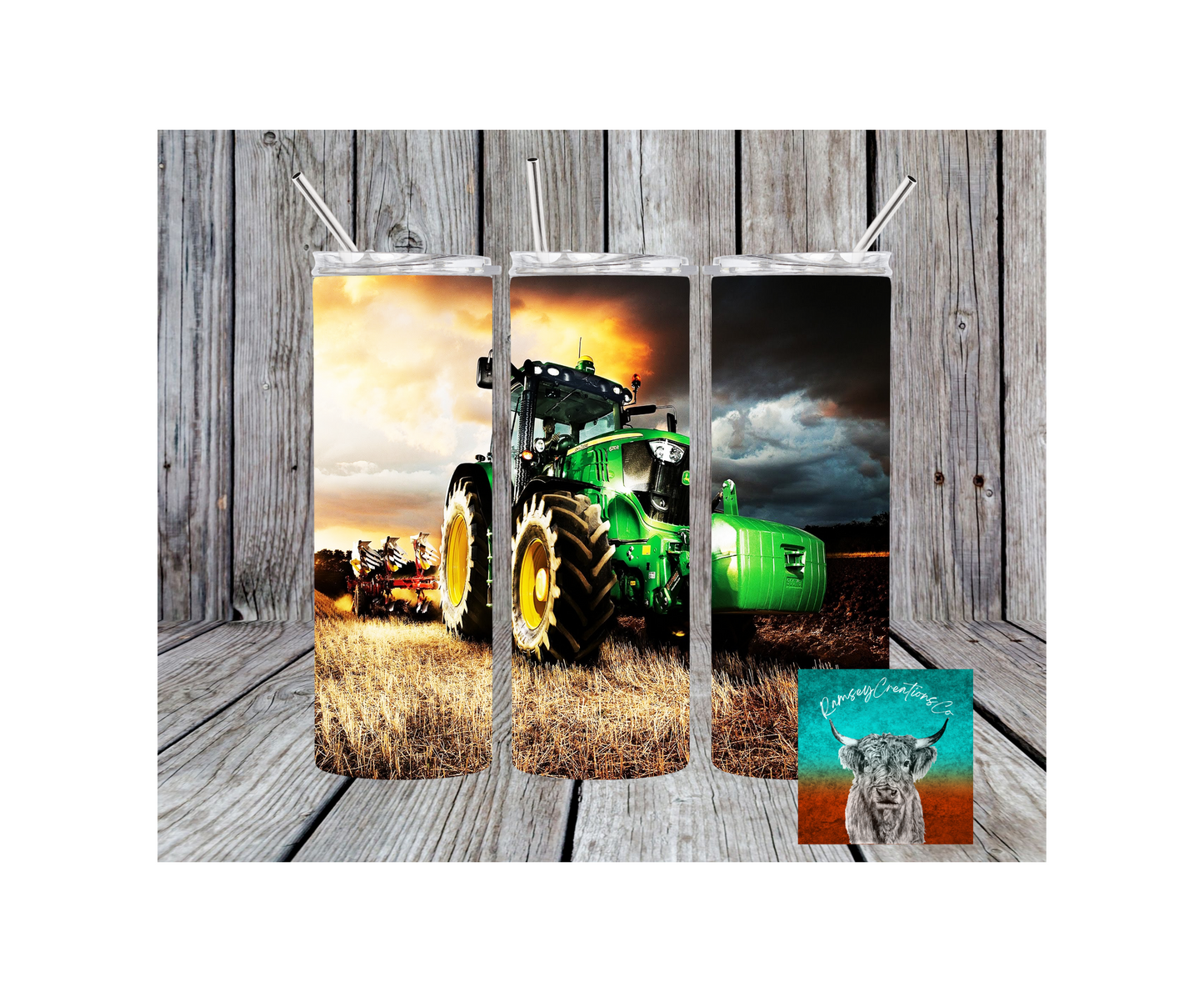 Green Tractor Tumbler