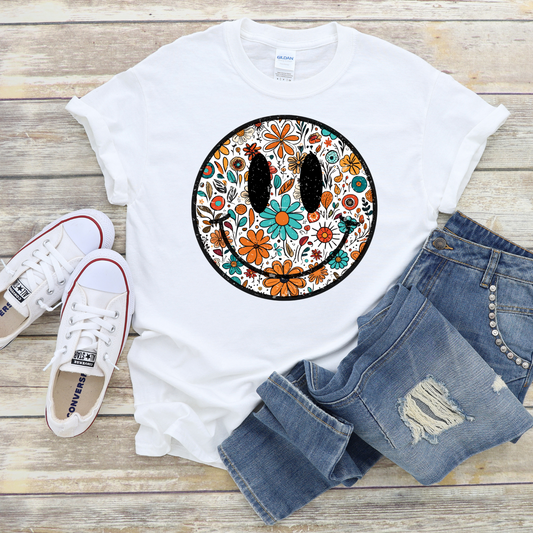 Floral Smiley Tee