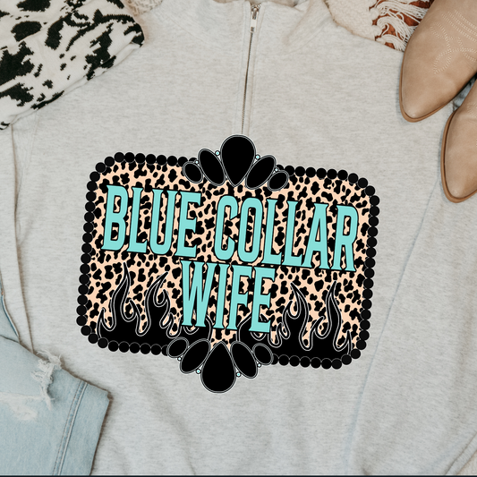 Leopard Blue Collar Wife