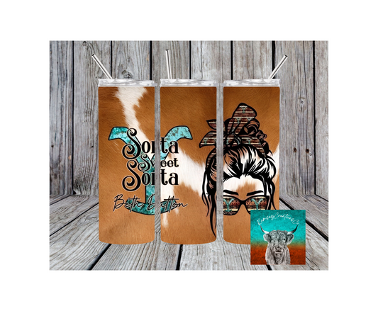 Sorta Sweet Messy Bun Tumbler
