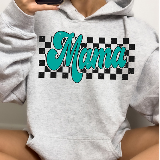 Teal Mama Checkered