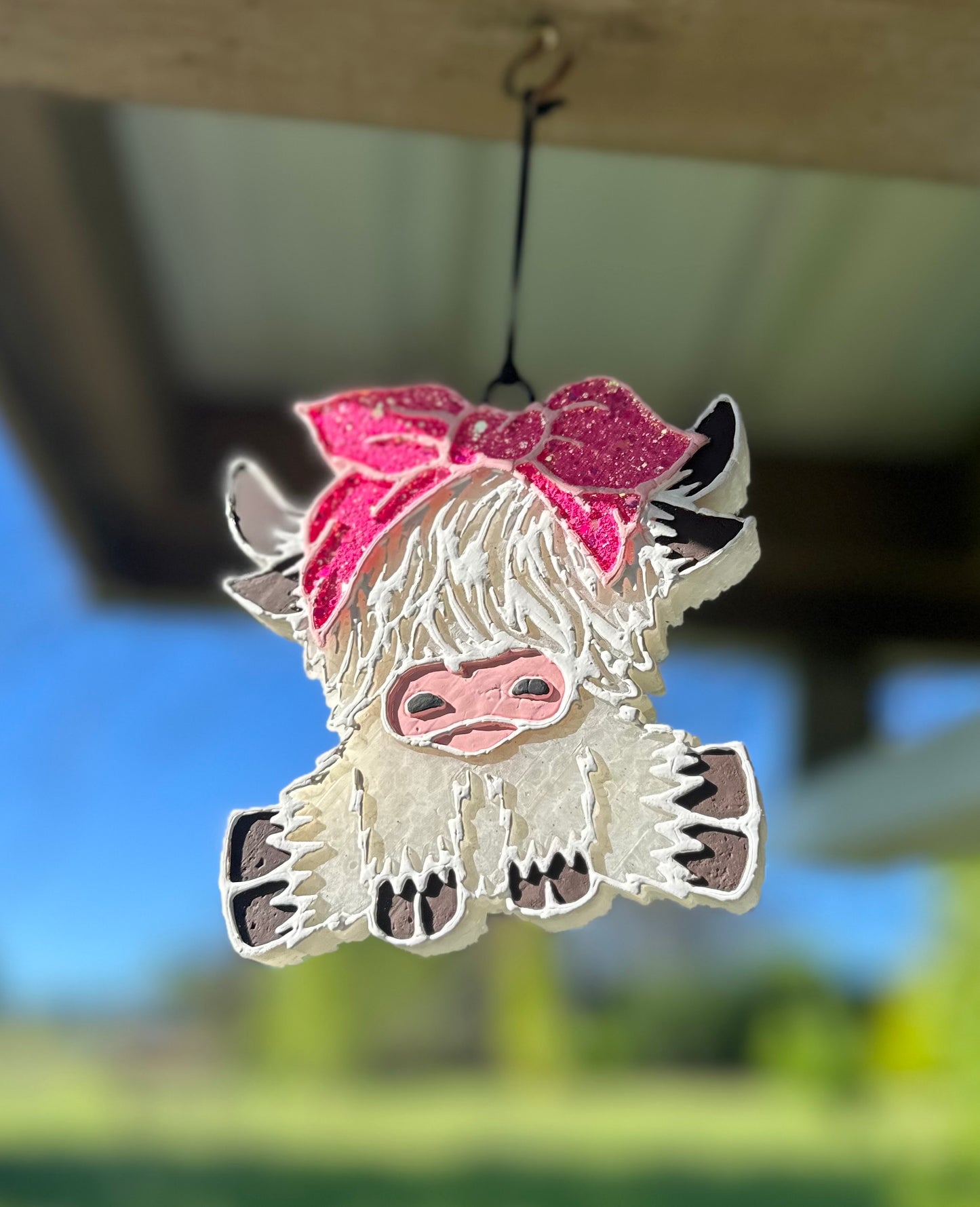 Pink Bow Highland Cow Freshie