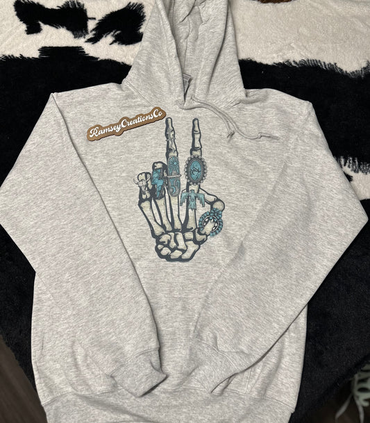 Western Skelly Hand Hoodie