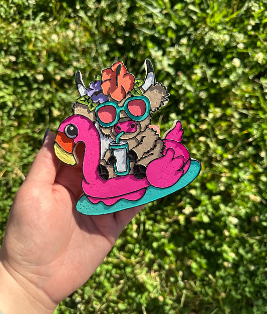Flamingo Cow Freshie