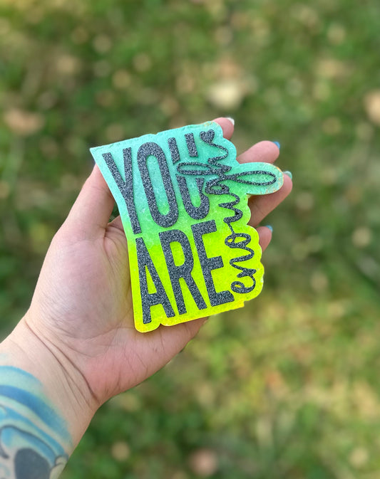 You Are Enough Teal/Yellow Ombre Freshie