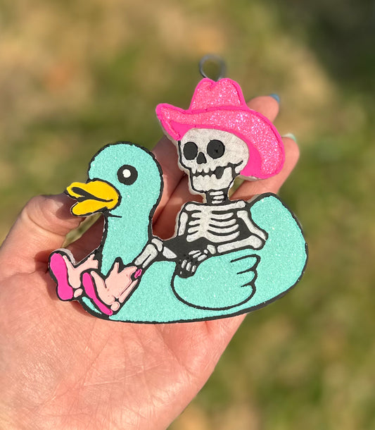 Teal Skelly Duck Freshie