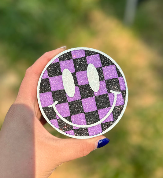 Purple Checkered Smiley Freshie