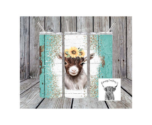 Sunflower Crown Goat Tumbler