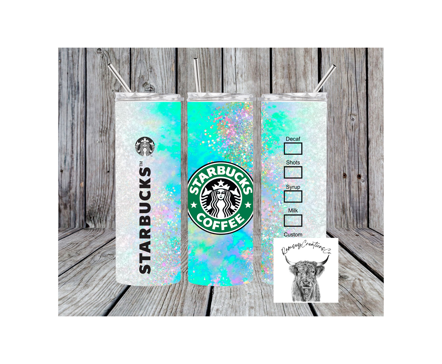 Teal Colorful Starbucks Tumbler