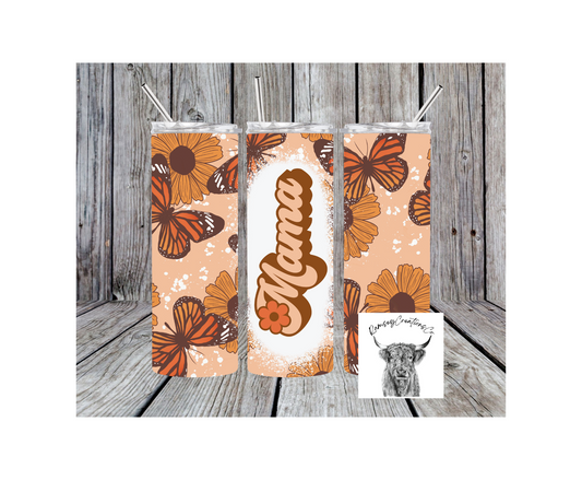 Retro Butterfly Mama Tumbler