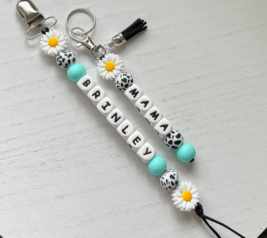 Mama & Me Personalized Pacifier Clip & Keychain