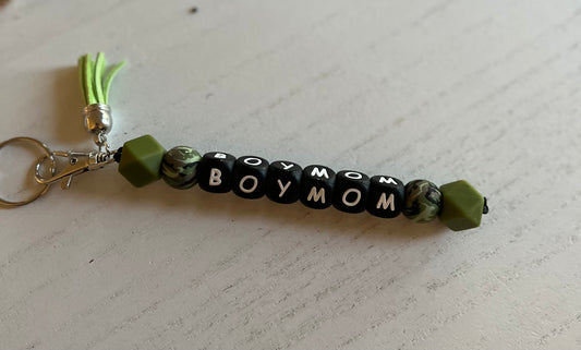 Boy Mom Silicone Keychain