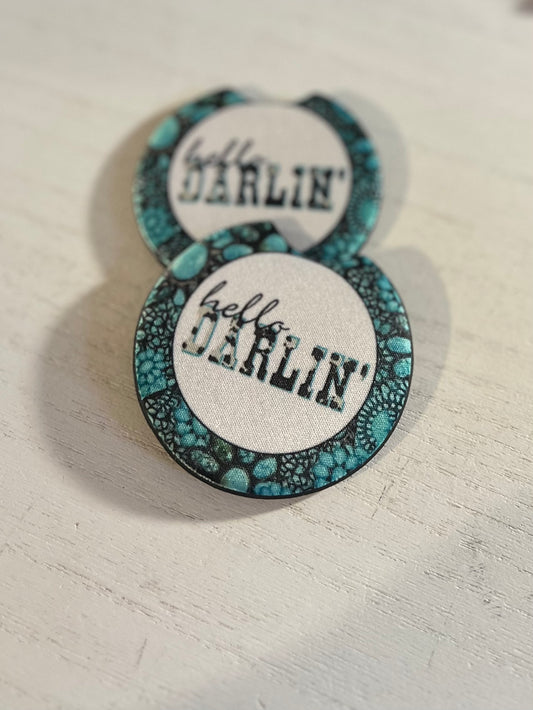 Hello Darlin Car Coasters