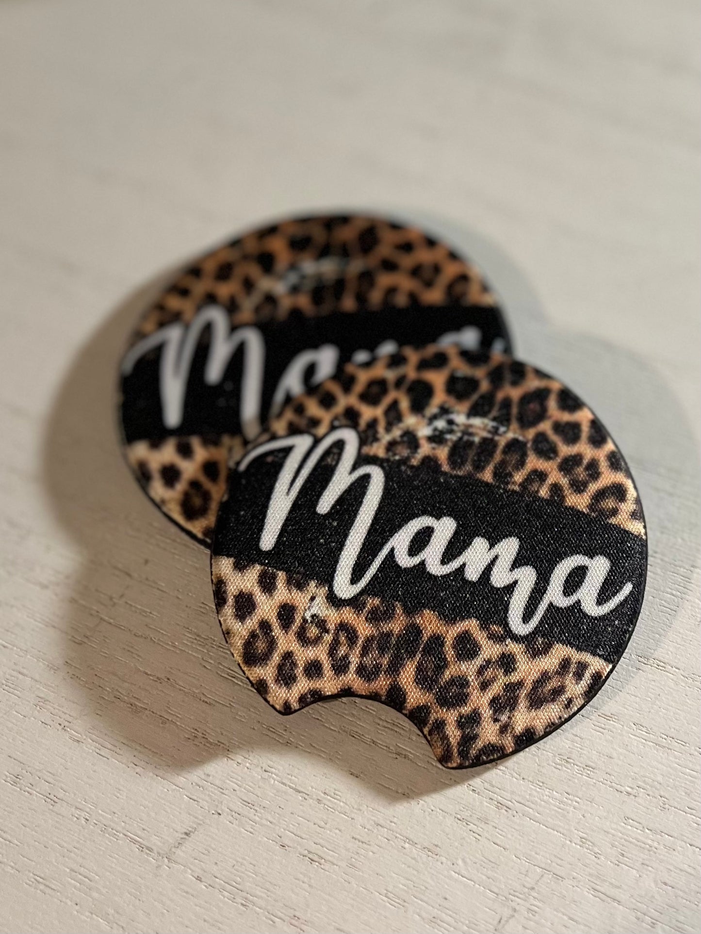 Cheetah Mama Car Coasters