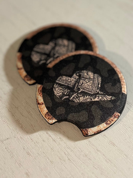 Black Cowboy Hats Car Coasters